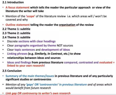 literature review具體要求